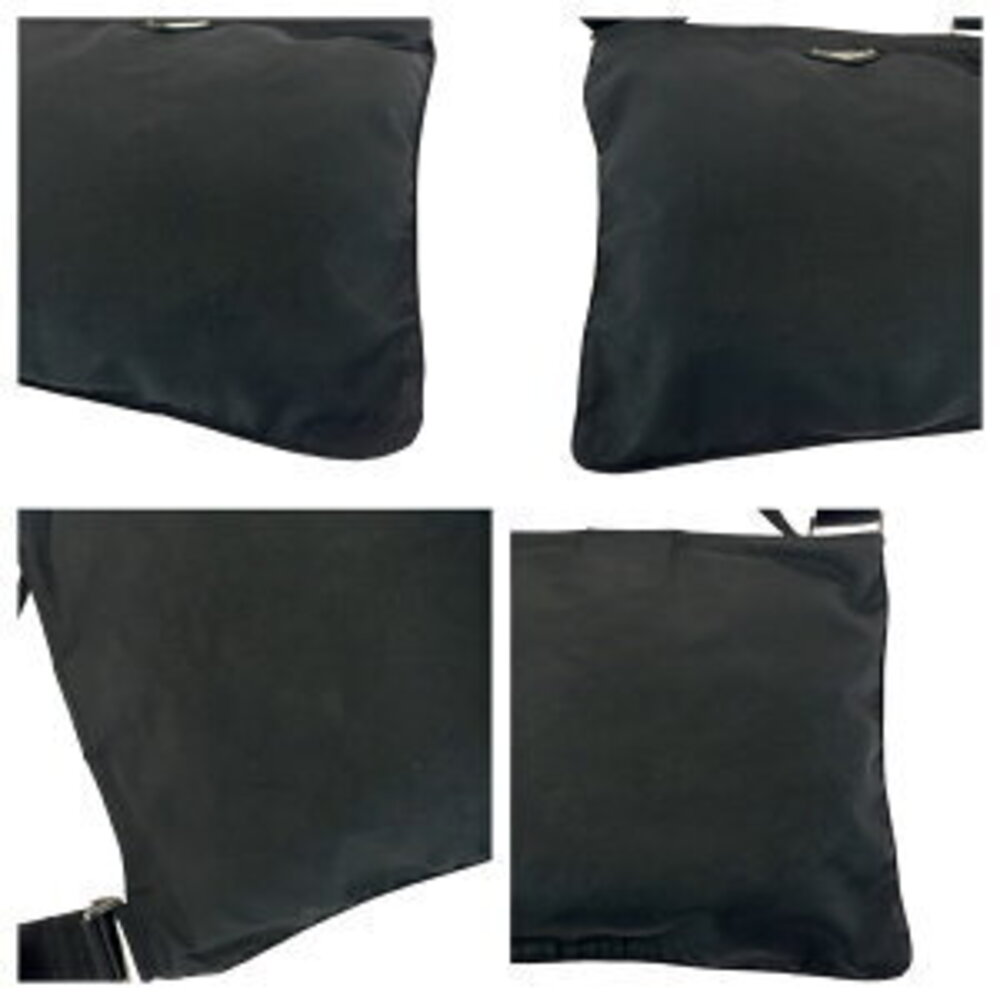Prada bag triangular nylon sacoche Tessuto plate logo shoulder black - Picture 5 of 10